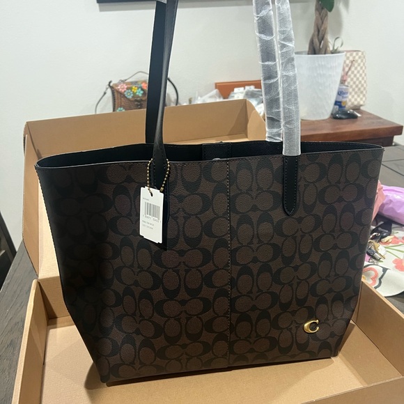 Coach Black and Brown Signature Tote - Picture 1 of 5